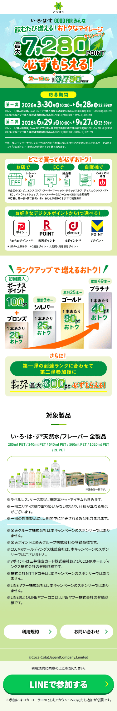 SP表示のキャンペーンページ